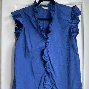 Royal Blue Ruffled Women's Top